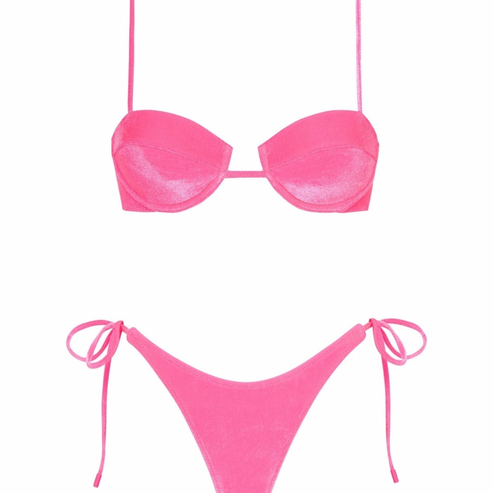 TRIANGL Pink Velvet Bikini Set